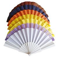 solid color polypropylene fiber hand fan set of 4 more colors