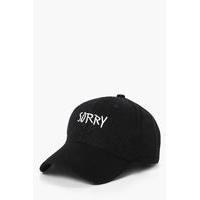 Sorry Embroidered Cap - black