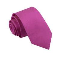 Solid Check Fuchsia Pink Slim Tie