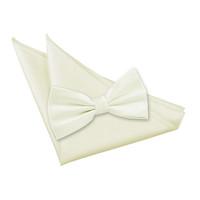 solid check ivory bow tie 2 pc set