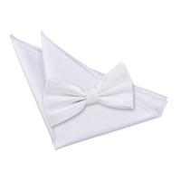 Solid Check White Bow Tie 2 pc. Set