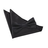 solid check black bow tie 2 pc set
