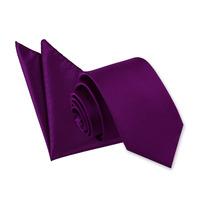 Solid Check Cadbury Purple Tie 2 pc. Set