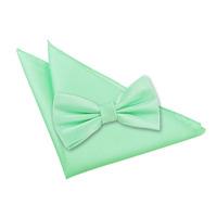 solid check mint green bow tie 2 pc set