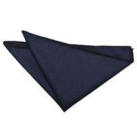 solid check navy blue handkerchief pocket square
