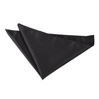 Solid Check Black Handkerchief / Pocket Square