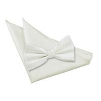 Solid Check Silver Bow Tie 2 pc. Set