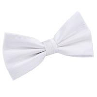 Solid Check White Bow Tie