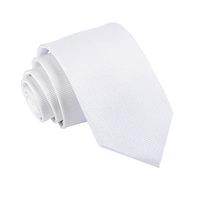 Solid Check White Slim Tie
