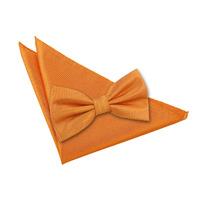 Solid Check Celosia Orange Bow Tie 2 pc. Set