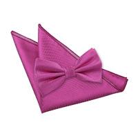 Solid Check Fuchsia Pink Bow Tie 2 pc. Set