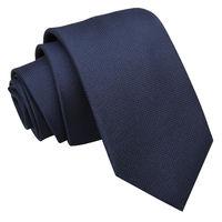 Solid Check Navy Blue Slim Tie