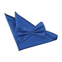 solid check royal blue bow tie 2 pc set