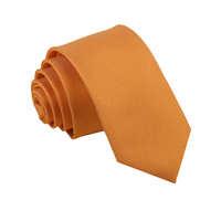 Solid Check Celosia Orange Slim Tie