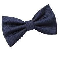 Solid Check Navy Blue Bow Tie