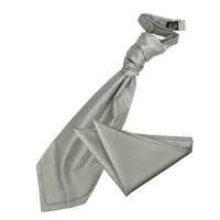 Solid Check Silver Scrunchie Cravat 2 pc. Set