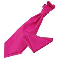 Solid Check Fuchsia Pink Scrunchie Cravat 2 pc. Set