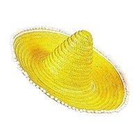 sombrero with pom poms 50cm yellow mexican hats caps headwear for fanc ...