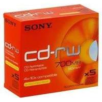 Sony CDRW700HS - 5 x CD-RW - 700 MB ( 80min ) 4x - 10x - jewel case - storage media