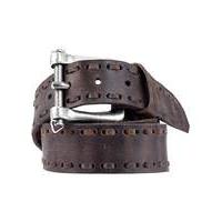 souled out brown stitch leather belt