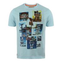 south shore multimotel blue printed tee