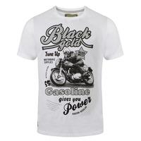 South Shore Black Gold Crew Neck T-shirt in Optic White