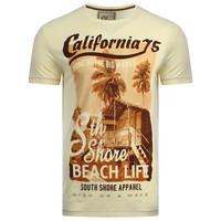 South Shore Cali 75 printed cotton t-shirt in yellow