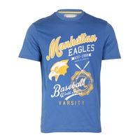 South Shore Baseball Crew Neck T-shirt in Federal Blue