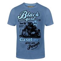 south shore black gold crew neck t shirt in dutch blue