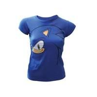 Sonic Blue Big Face Girl\'s T-shirt (medium)