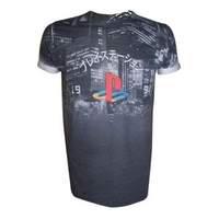 Sony Playstation City Landscape All-over Sublimation T-shirt Extra Large Dark Grey (ts221003sny-xl)