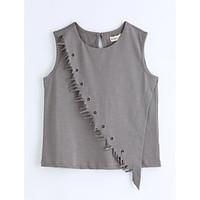 Solid Tee, Cotton Summer Sleeveless