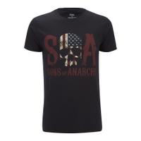 sons of anarchy mens flag skull t shirt black s