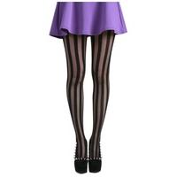 Solid Sheer Stripe Tights - Size: Size 8-14