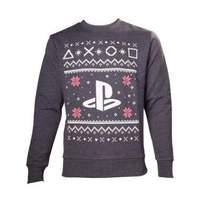 Sony Playstation Men\'s Logo Christmas Jumper Extra Large Grey (sw501235sny-xl)