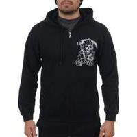 sons of anarchy samcro zipped hoodie back print x large