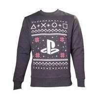 Sony Playstation Men\'s Logo Christmas Jumper Large Grey (sw501235sny-l)