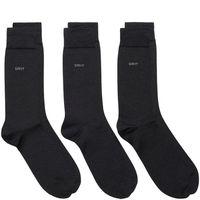 Solid Cotton Socks 3-pack - Charcoal Melang