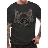 sons of anarchy winged logo t shirt small black