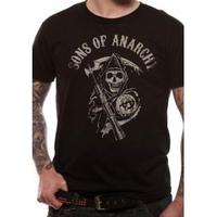 sons of anarchy main logo t shirt large black
