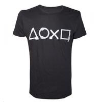 Sony Playstation Spray Painted Buttons Mens Large Black T-Shirt