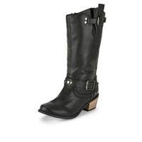 So Fabulous Merman Western Stud Detail Calf Extra Wide Fit Boots