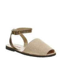 solillas ankle strap sandal sand bronze suede