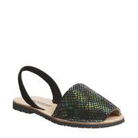 solillas sandal black snake leather