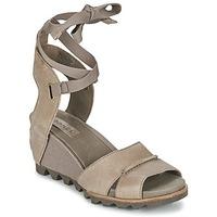 sorel joanie wrap womens sandals in beige