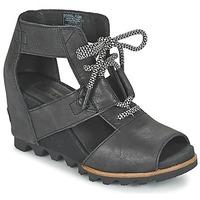 sorel joanie lace womens sandals in black