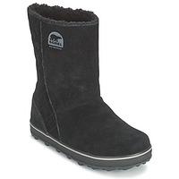 sorel glacy womens snow boots in black