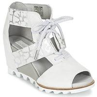 sorel joanie lace womens sandals in white