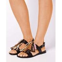 Sole Diva Leather Tassel Sandals E Fit