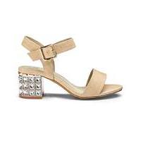 Sole Diva Jewelled Block Heels EEE Fit